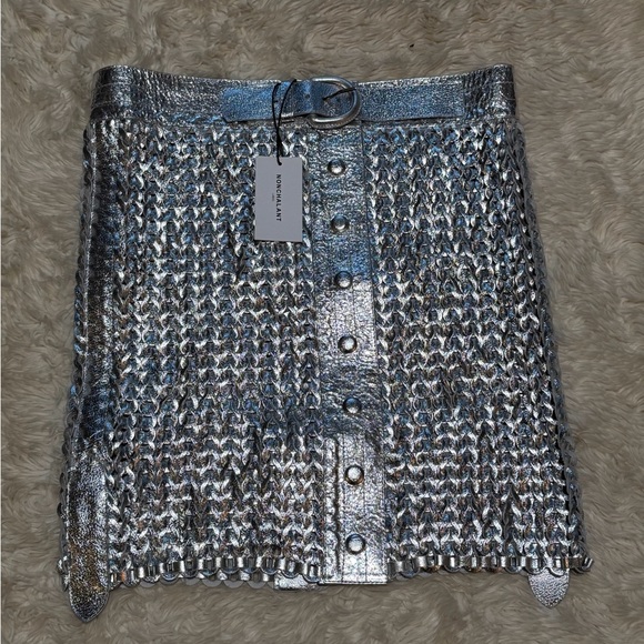 NWT Nonchalant Label Knight Skirt in Silver - Size Medium - Picture 2 of 7